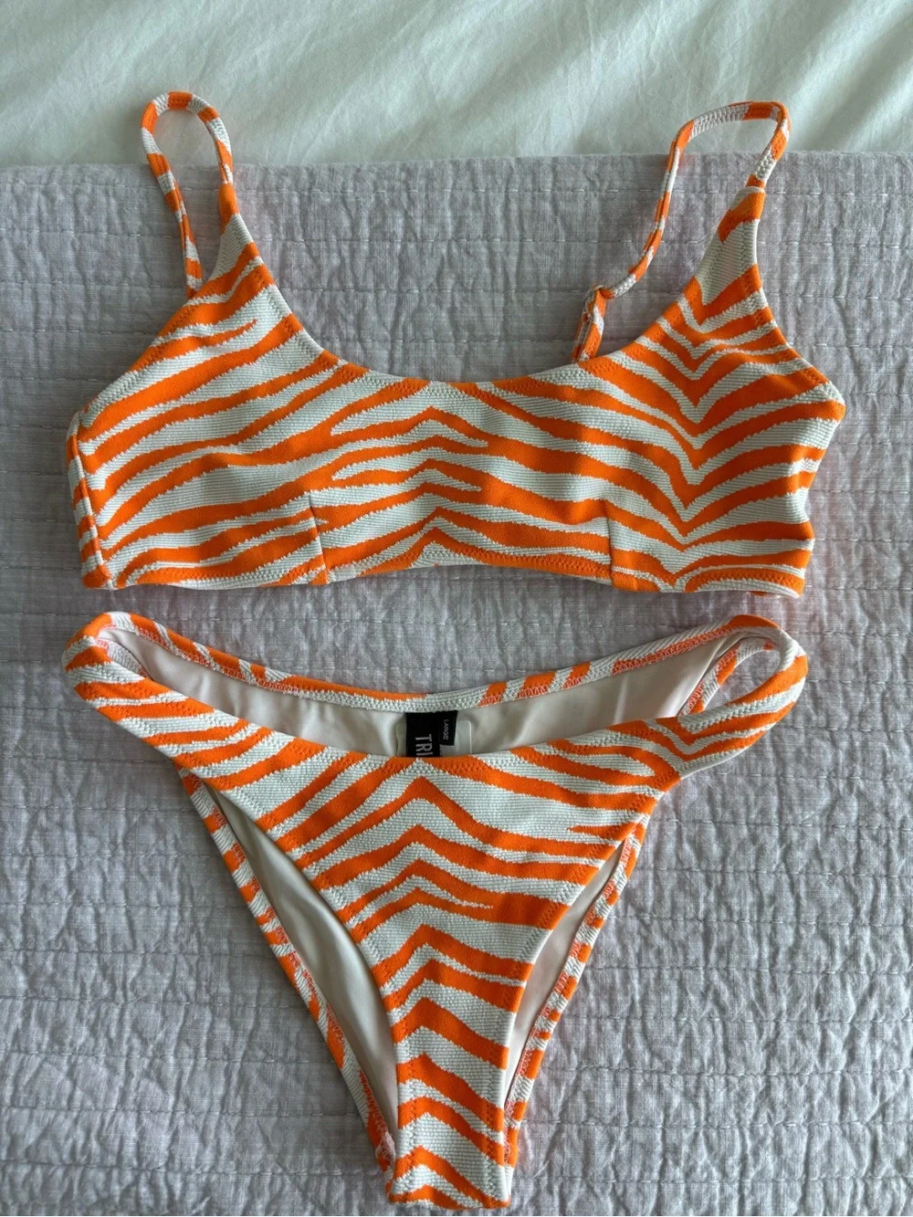 triangl swimwear Orange Zebra Stripe Two-Piece Bikini